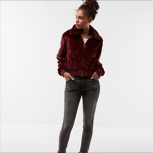 Cropped fun faux fur jacket